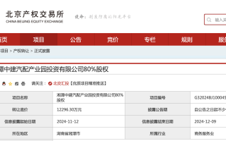 中建五局终止湘潭汽配产业园项目投资，1.23亿挂牌转让80%股权