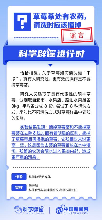 中新真探：草莓蒂处有农药，清洗时应该摘掉？-第1张图片-便民百事通网